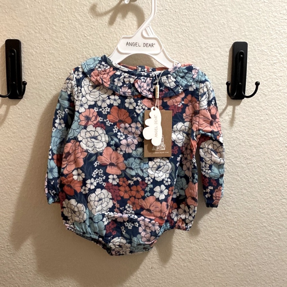 Angel Dear floral bodysuit NWT
